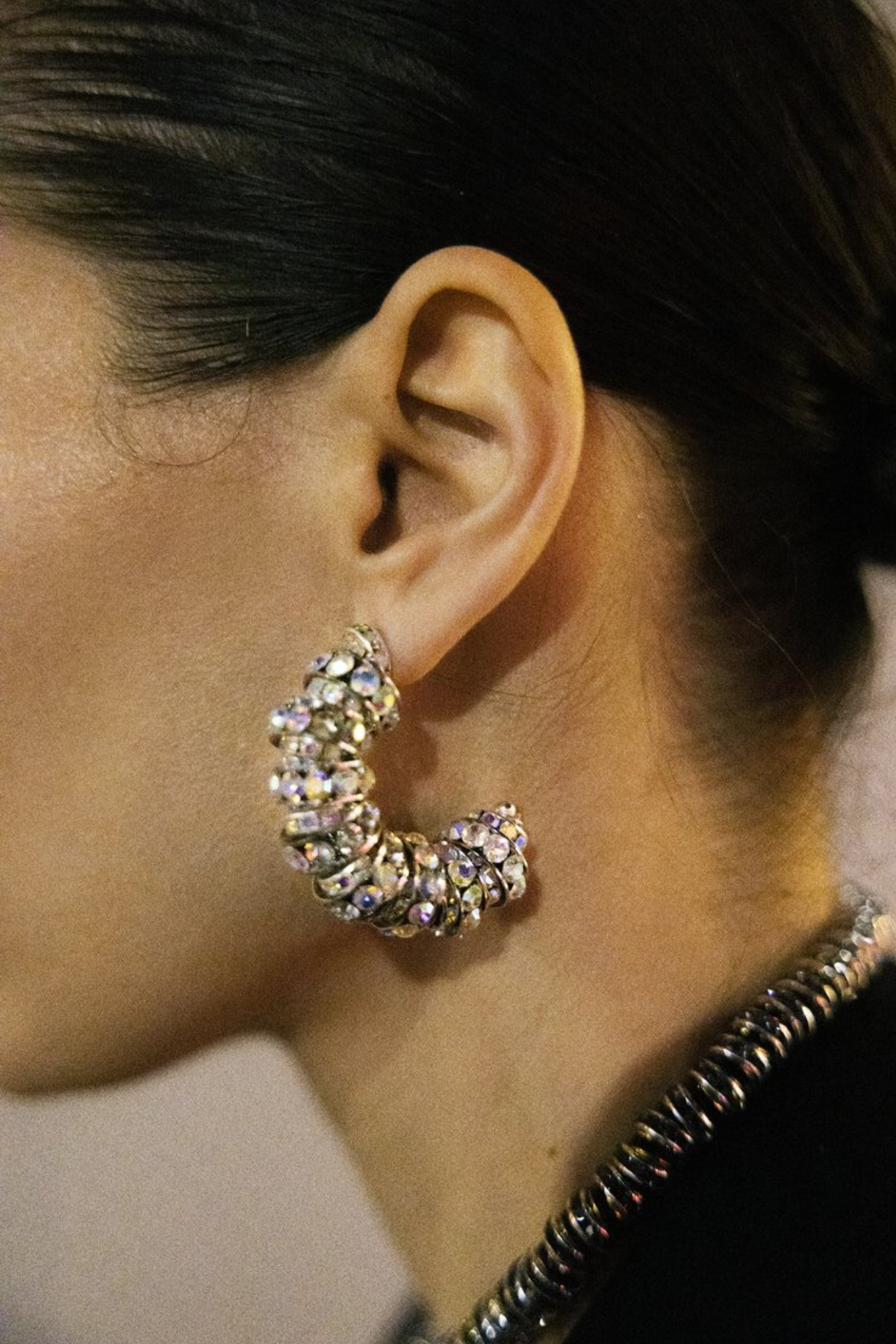 Fat Diamond Hoops