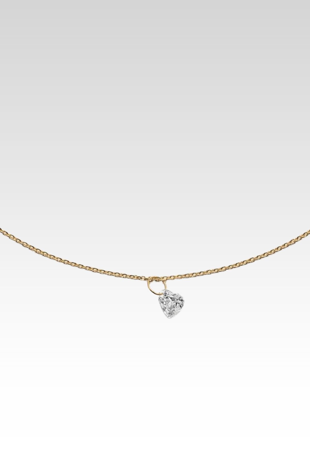 Floating Diamond Heart Necklace