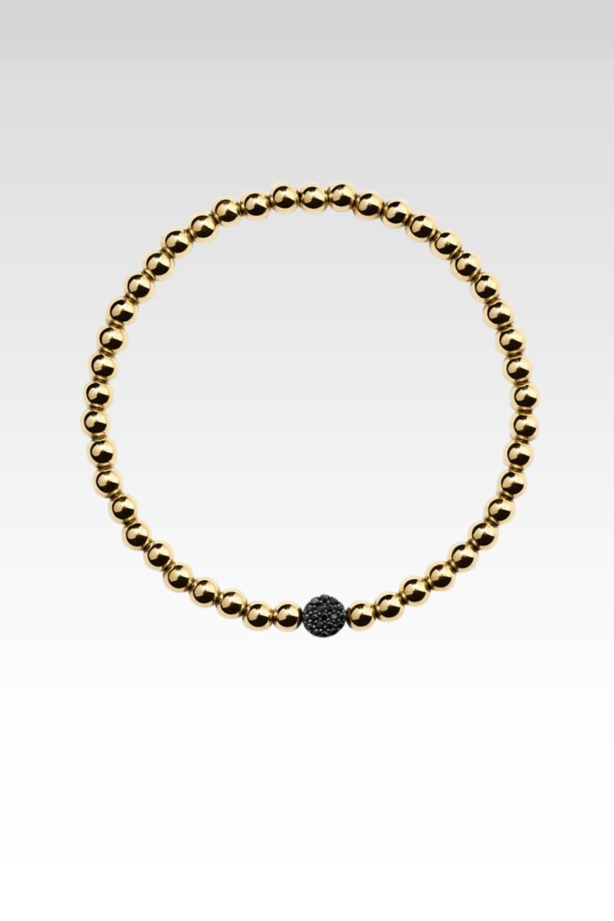 Black Disc Gold Bracelet