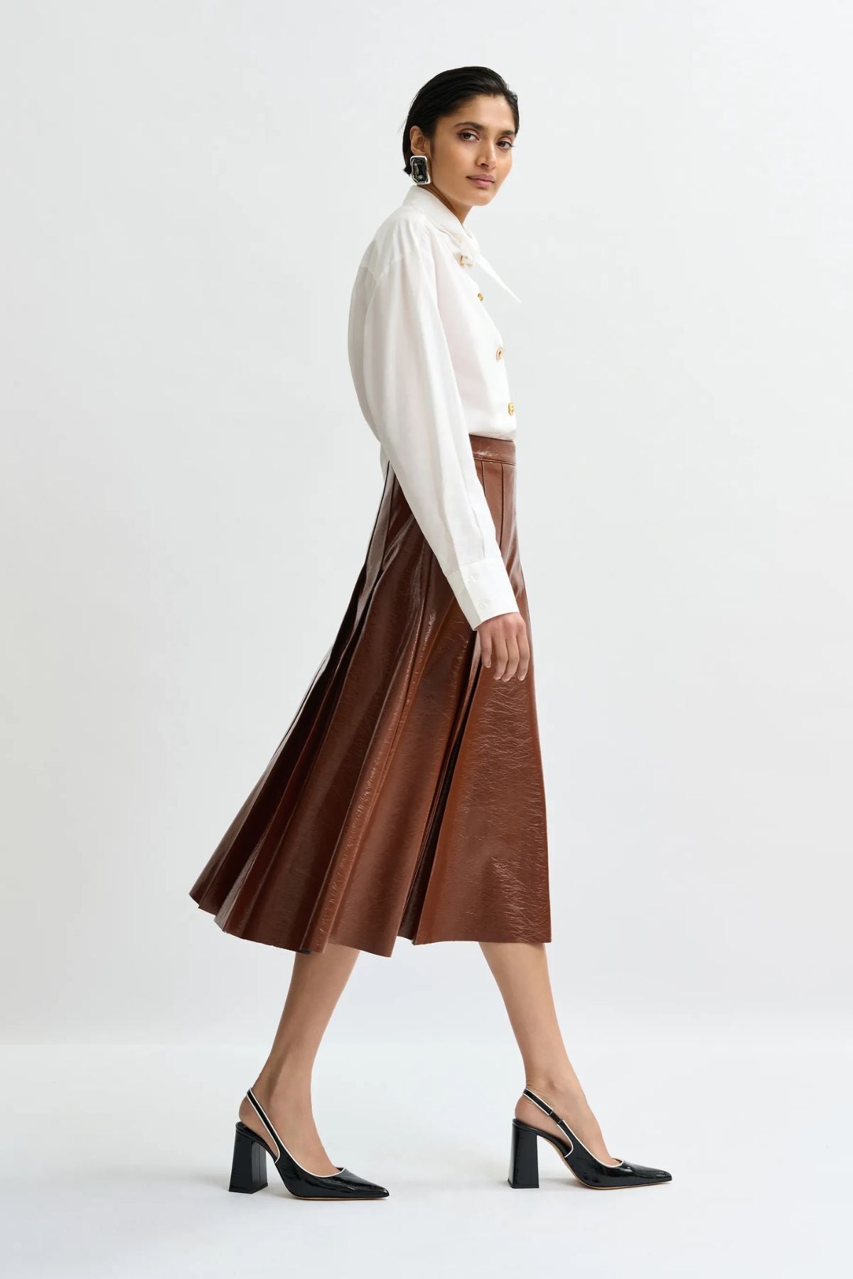 Jib Faux Leather Skirt
