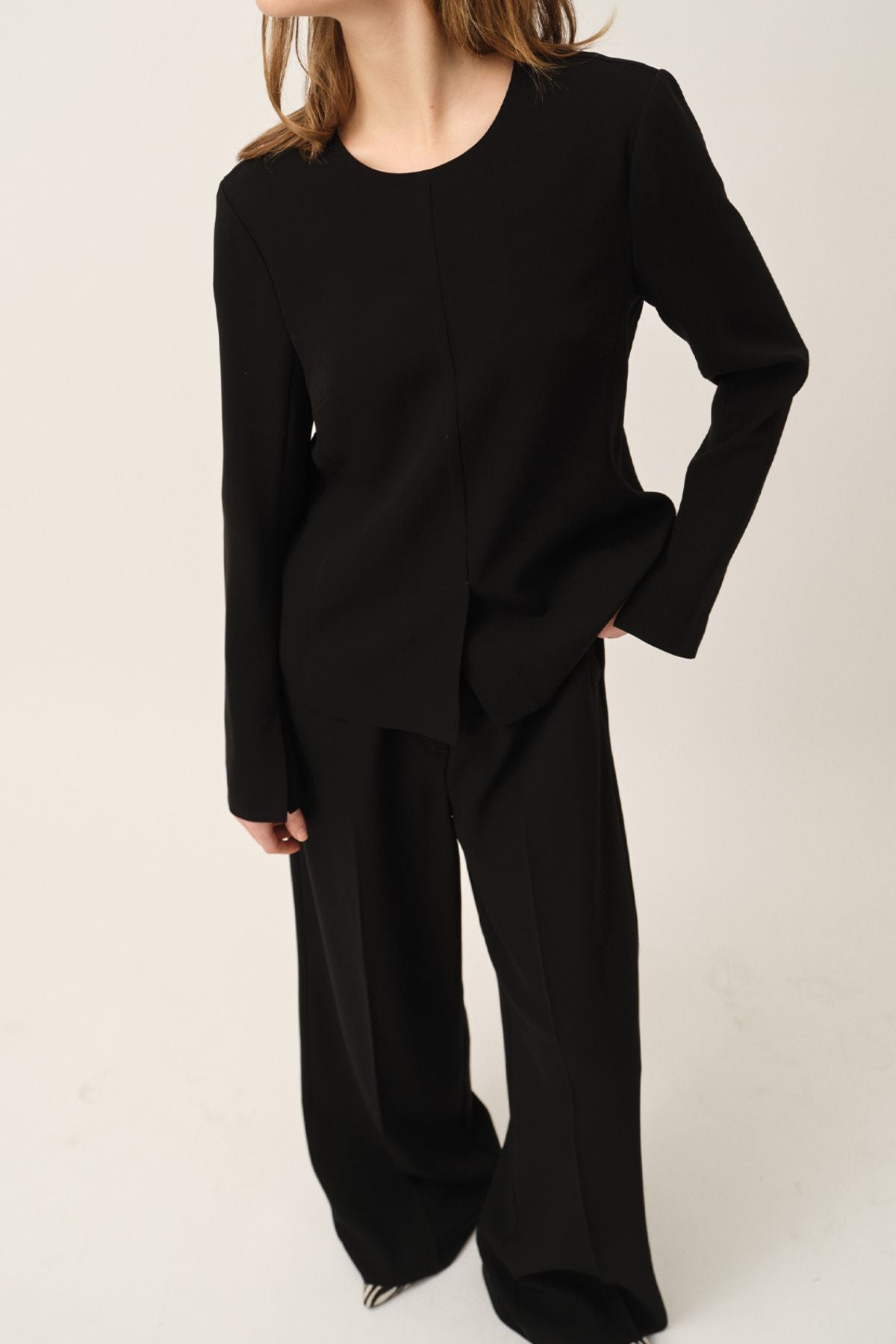 Crepe Slit Blouse