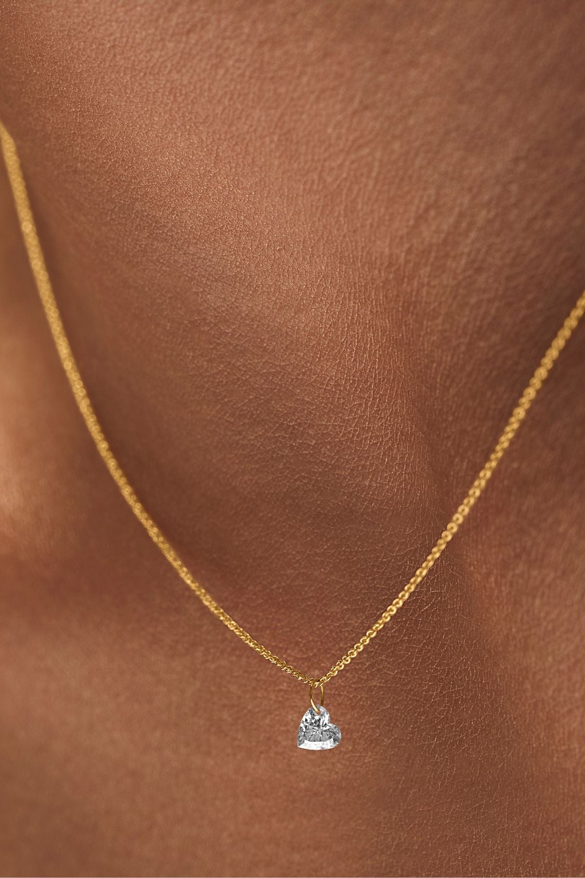 Floating Diamond Heart Necklace