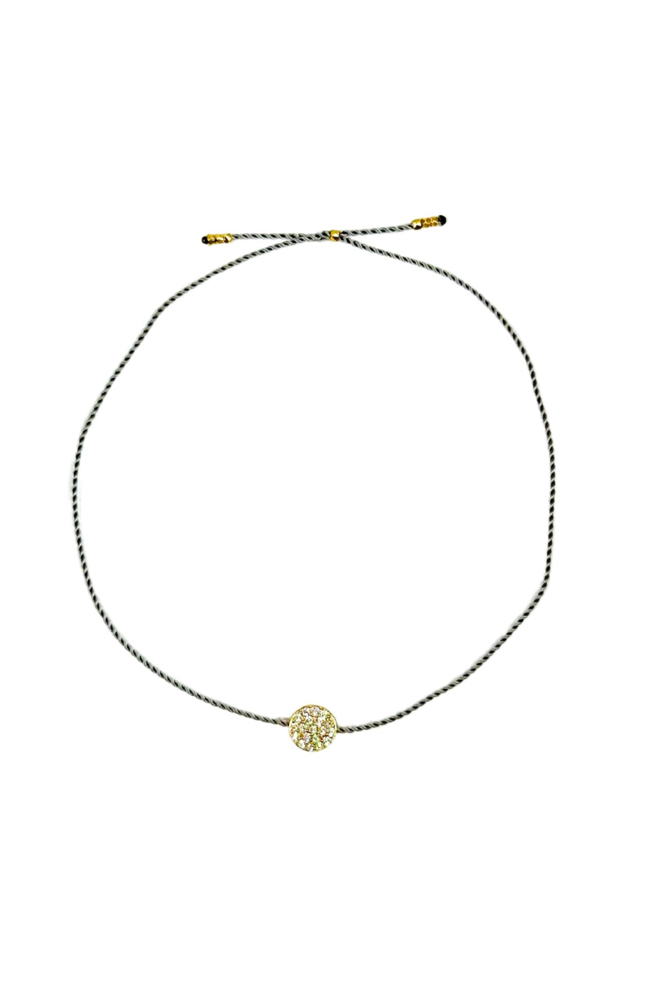 Preciosa Disc Tiny Bracelet  Gold/ Grey