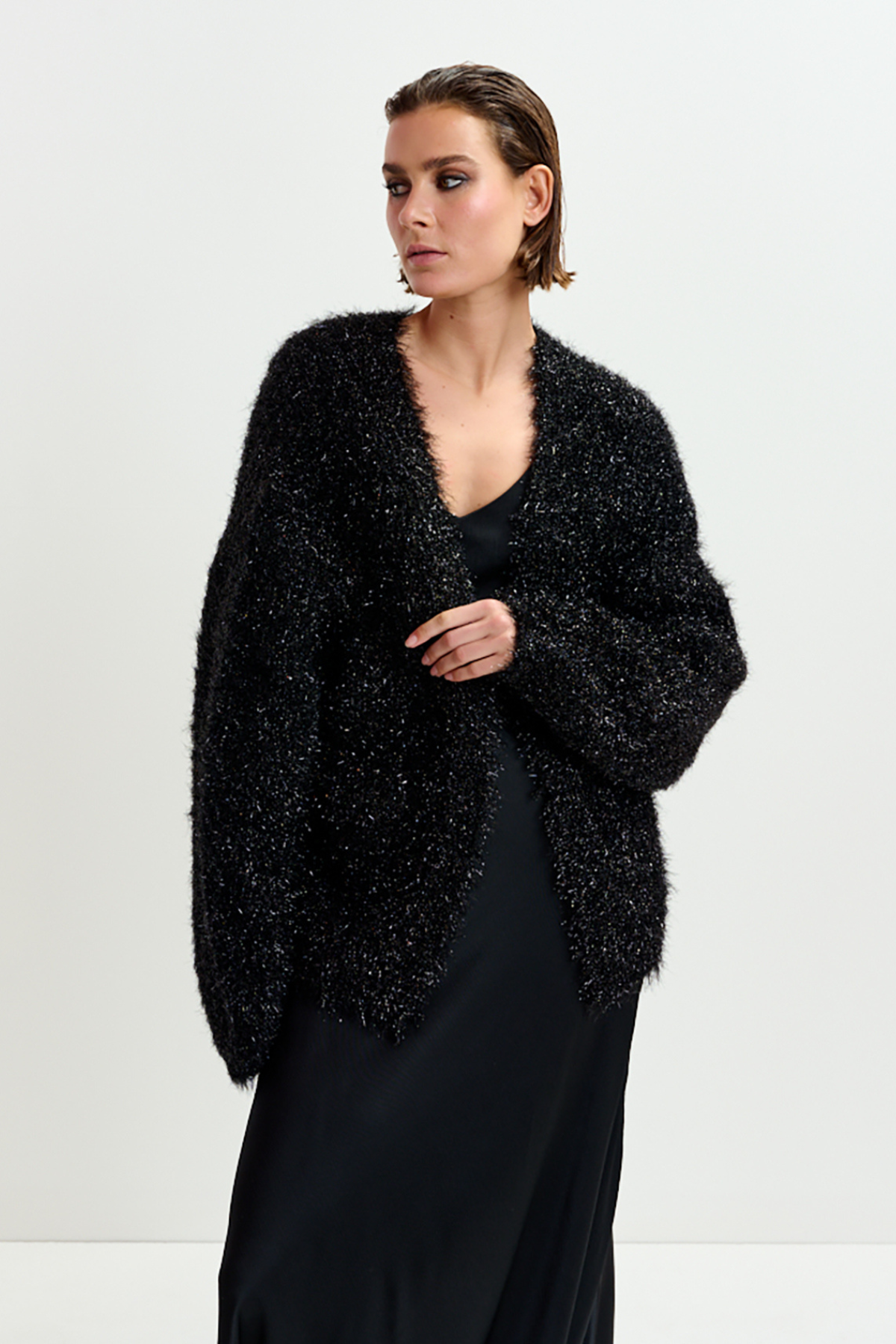 Ileast Furry Knit Cardigan
