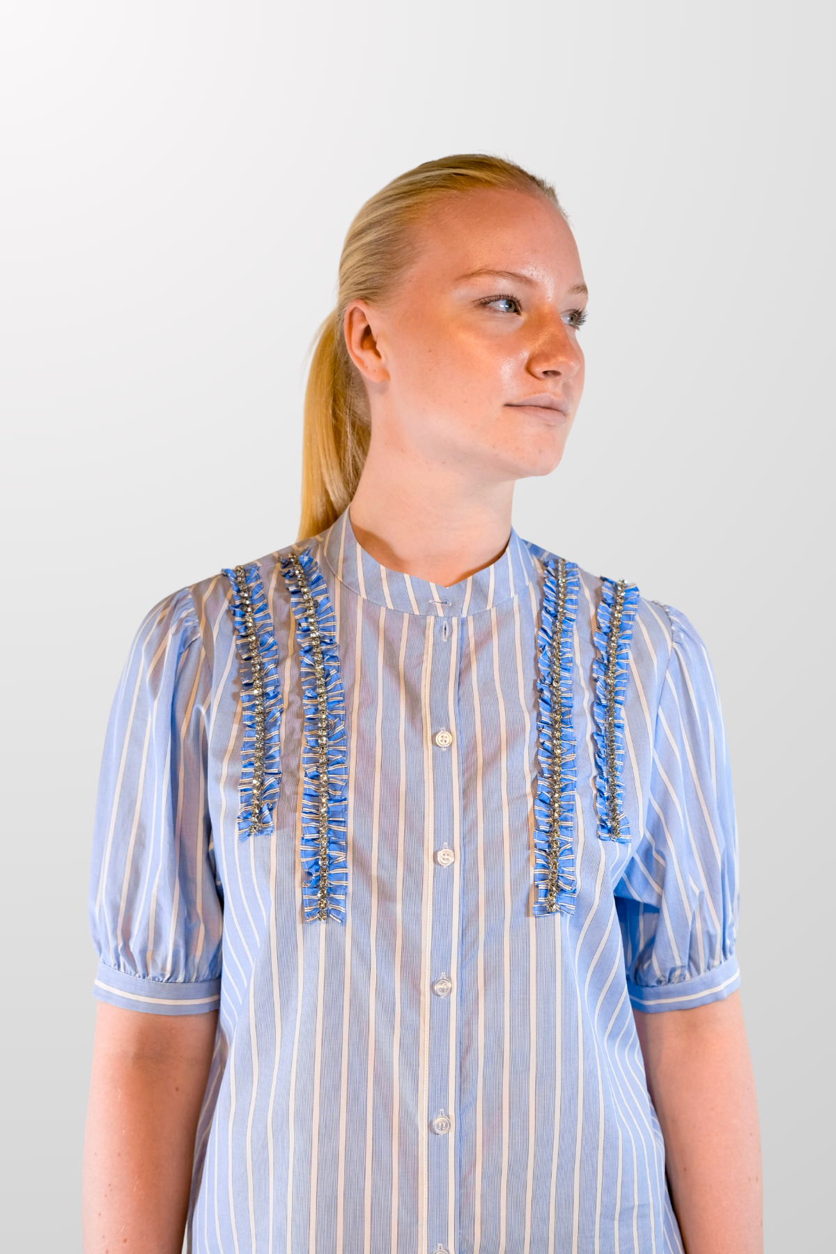 Ifrill Rhinestone Frill Shirt