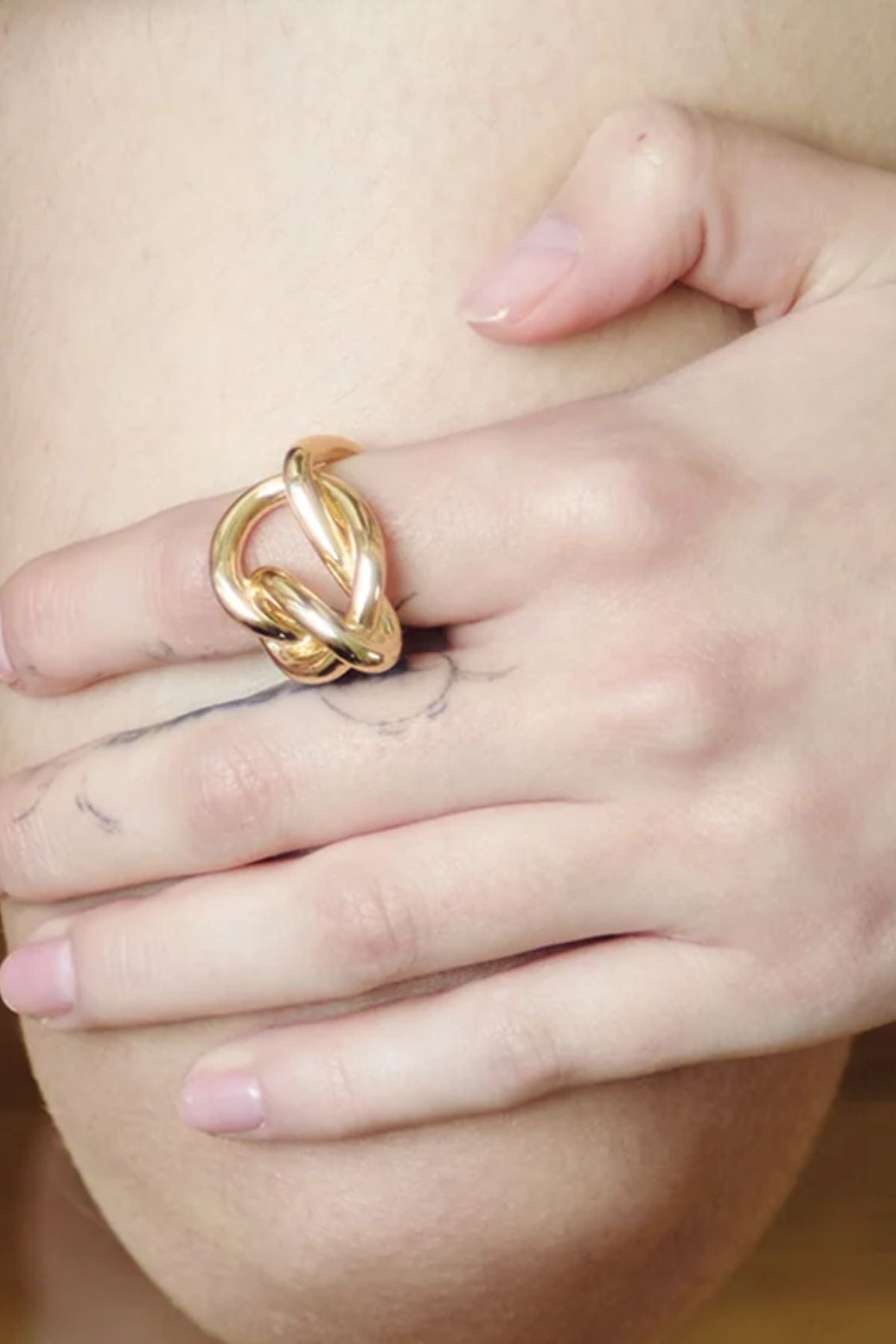 Large Brass Knot Ring