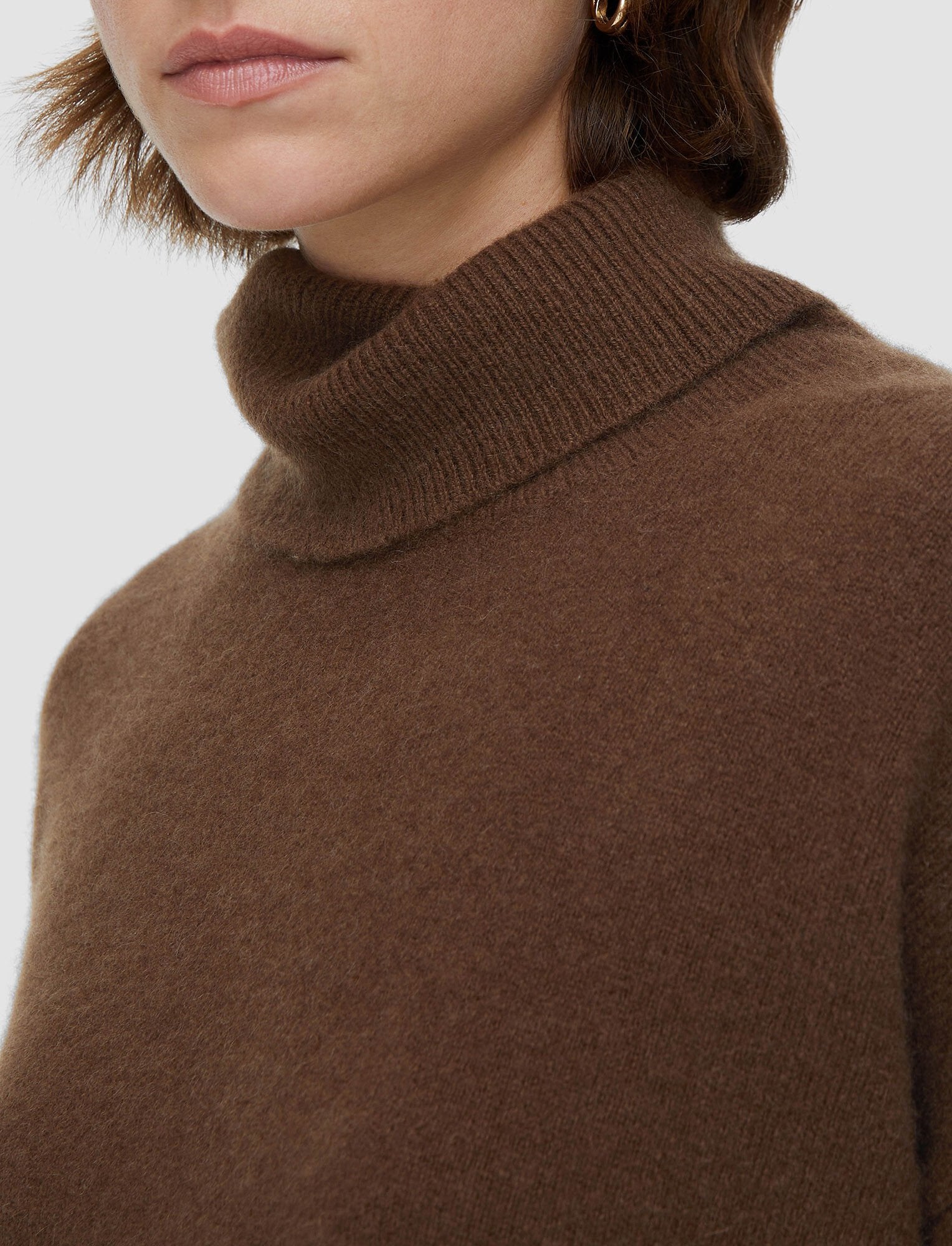 Brushed Cashmere High Neck  Jumper