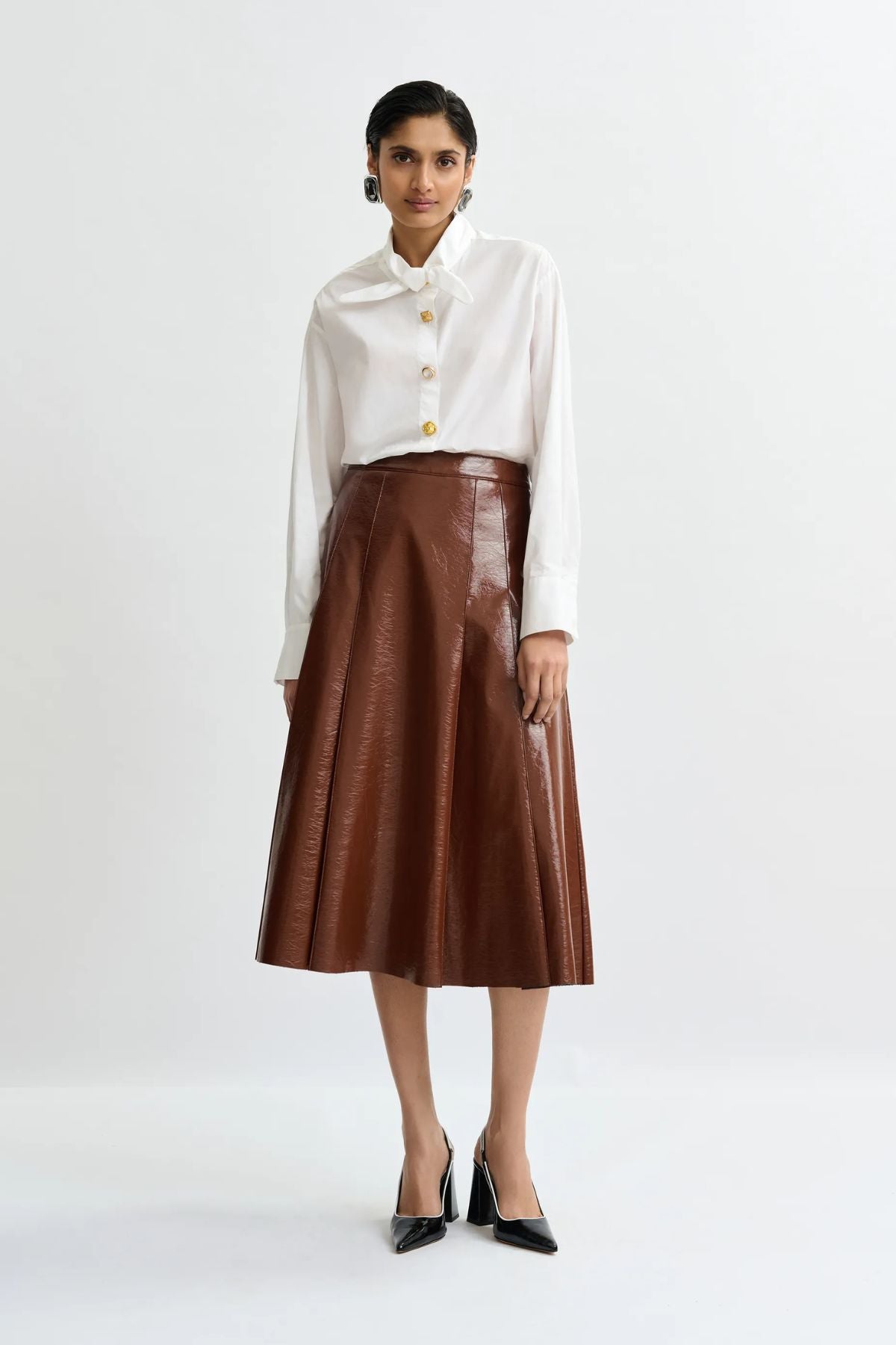 Jib Faux Leather Skirt