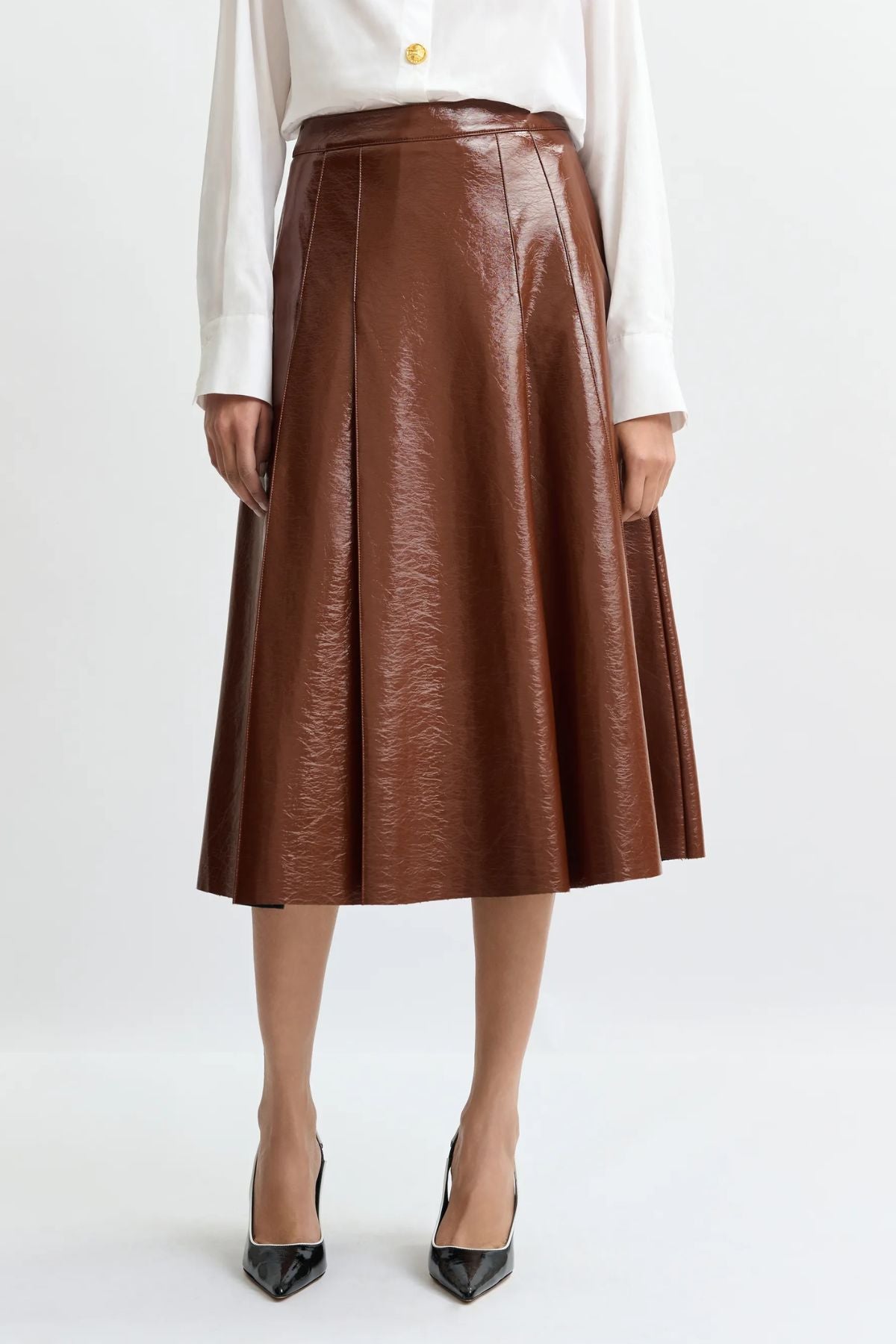 Jib Faux Leather Skirt