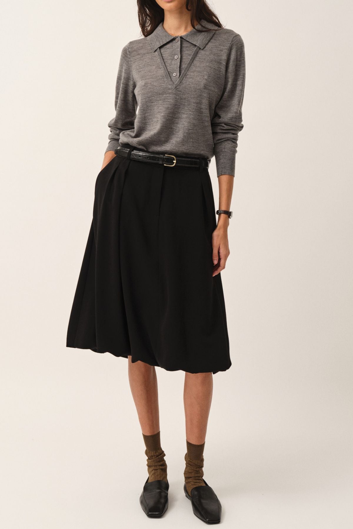 Crepe Balloon Skirt