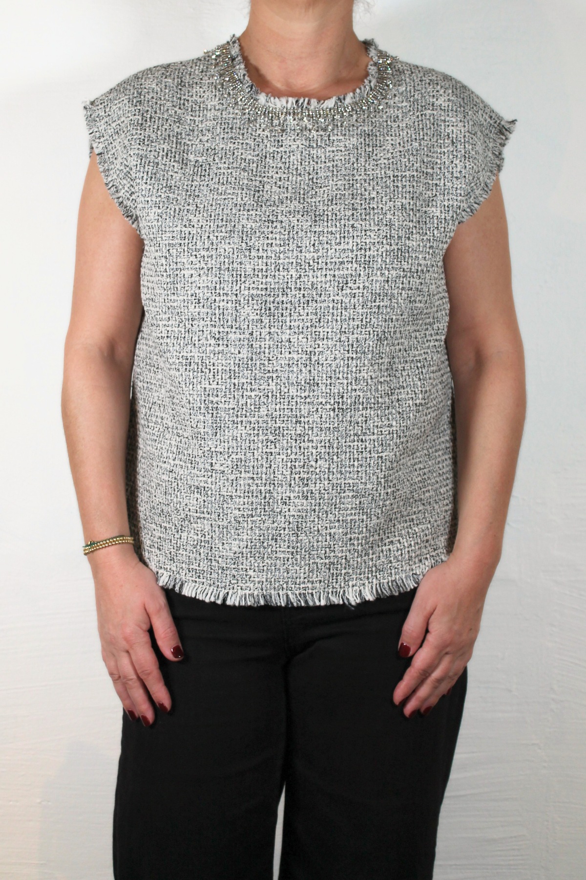 Honduras Rhinestone Trim Top