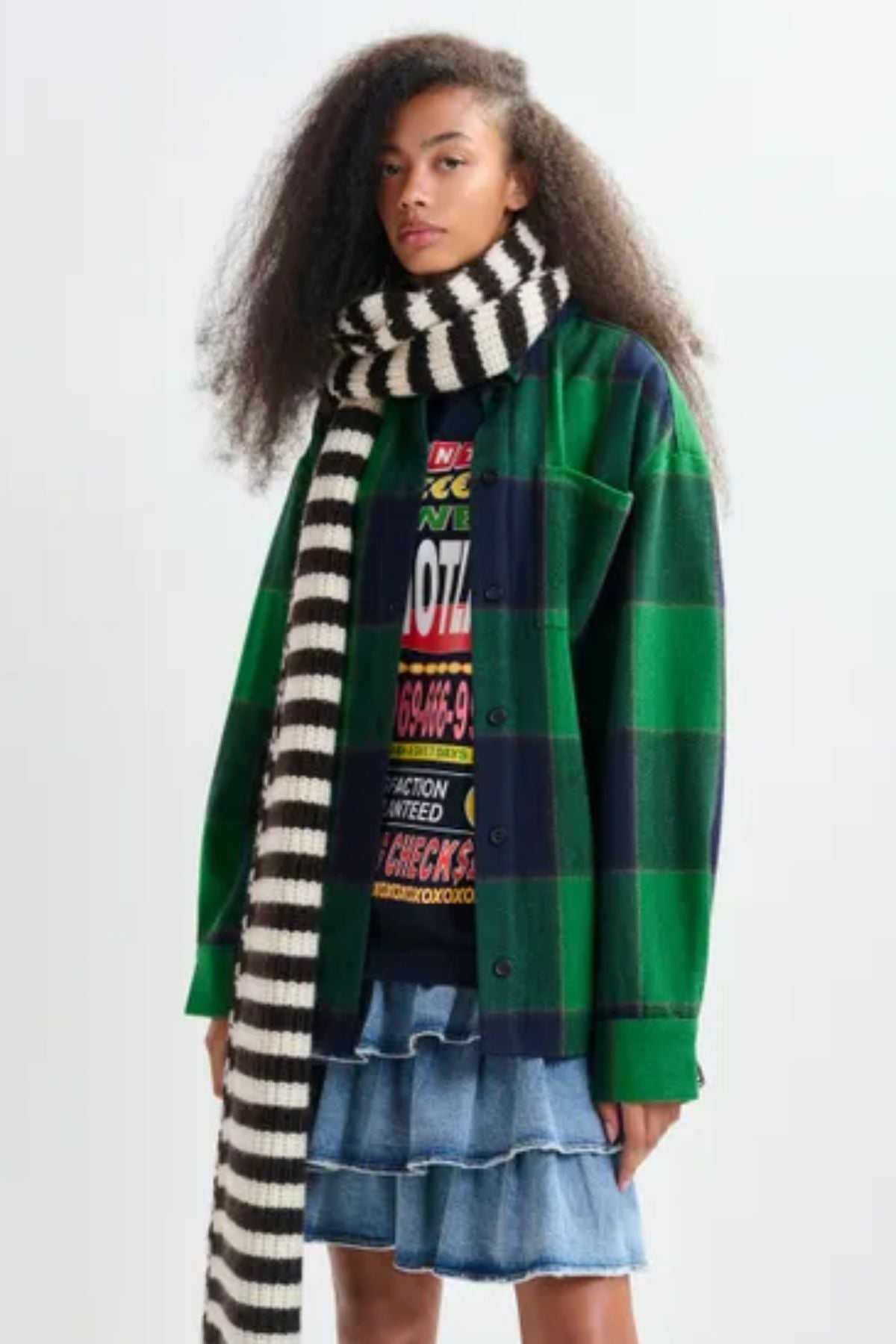 Juny Striped Knit Scarf