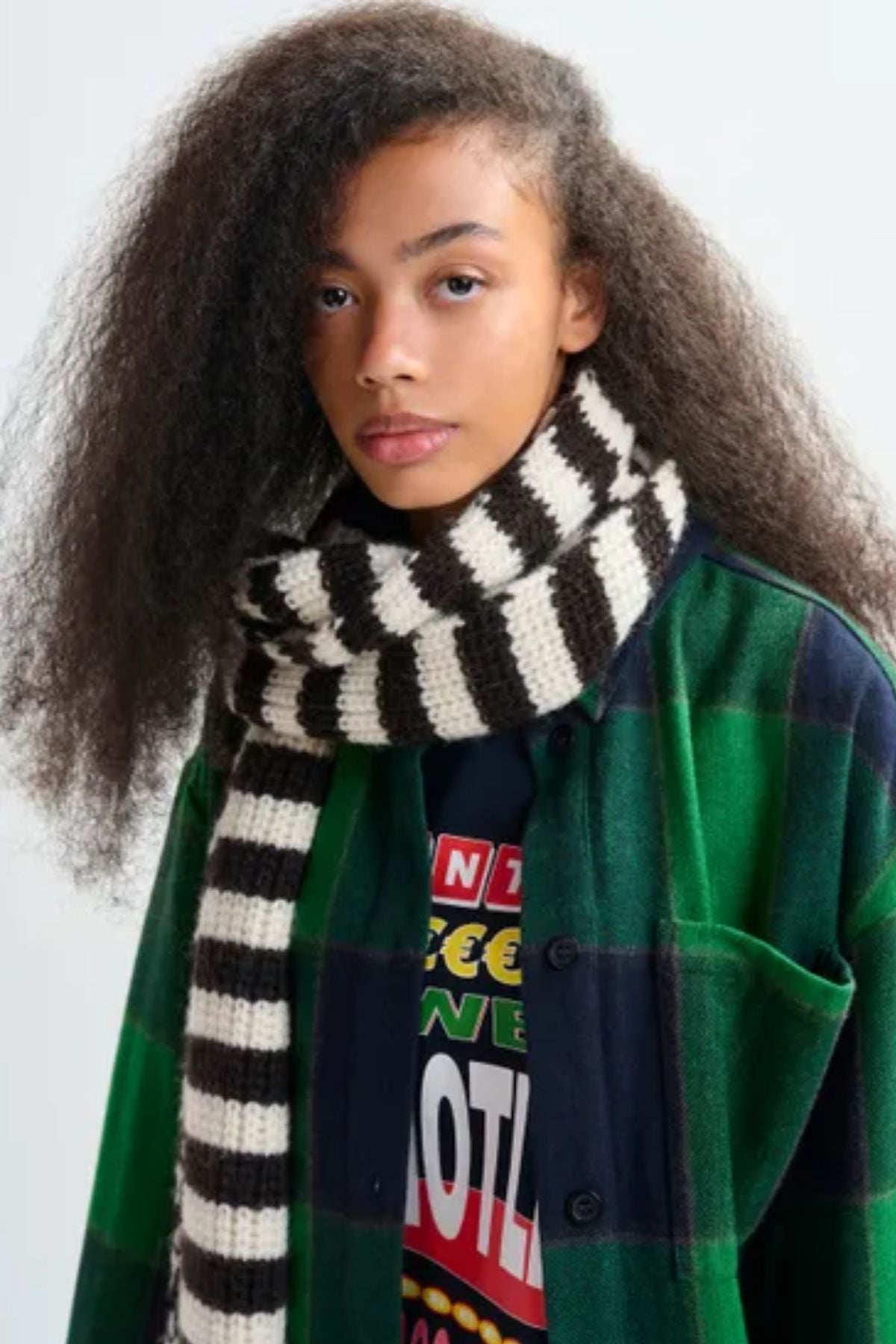 Juny Striped Knit Scarf