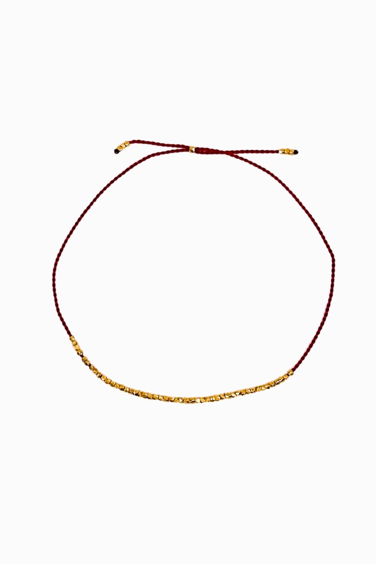 Tiny Bracelet Gold/Dark Red