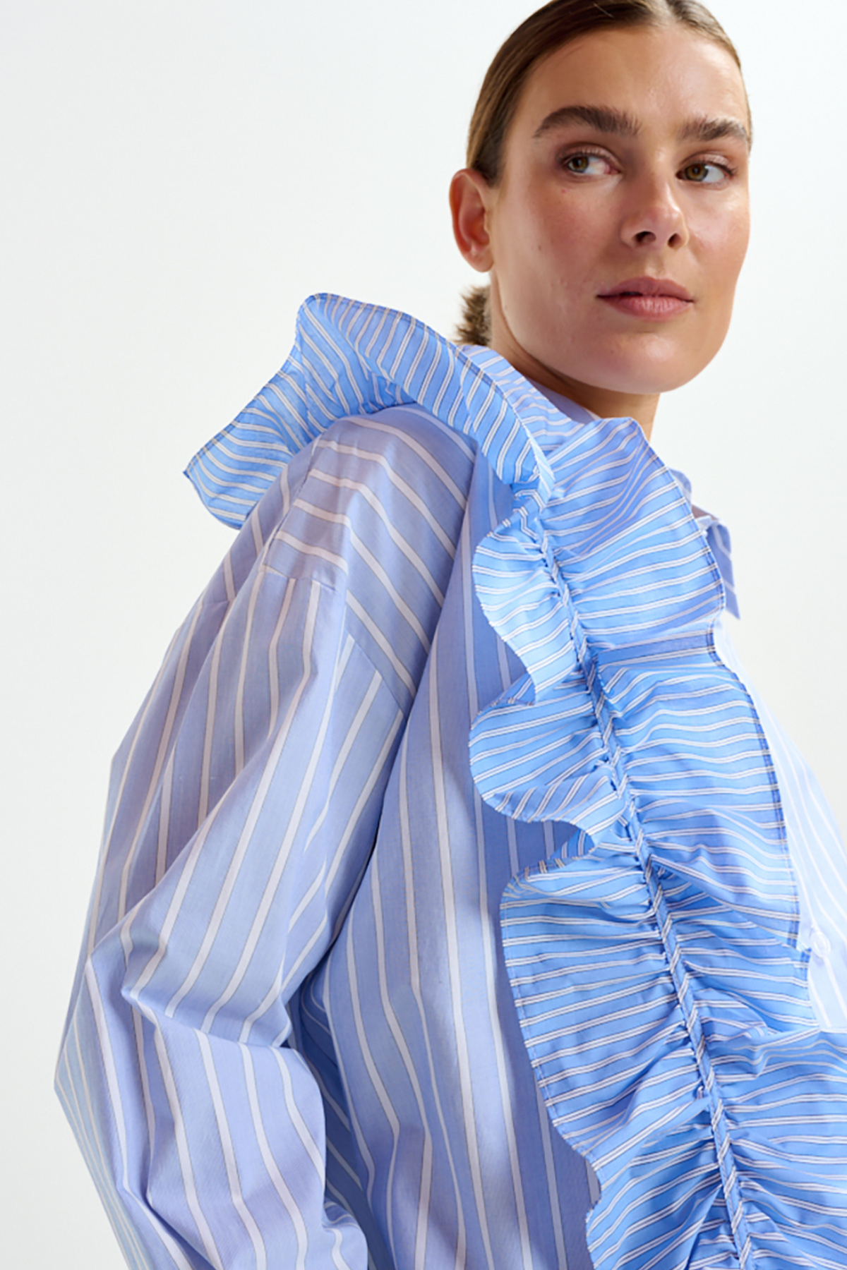 Ibody Rhinestone Frill Shirt