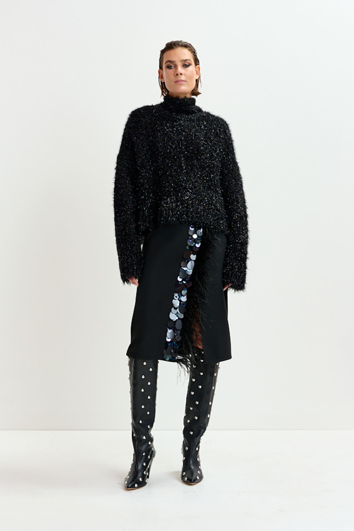 Ivil Embellished Feather Skirt