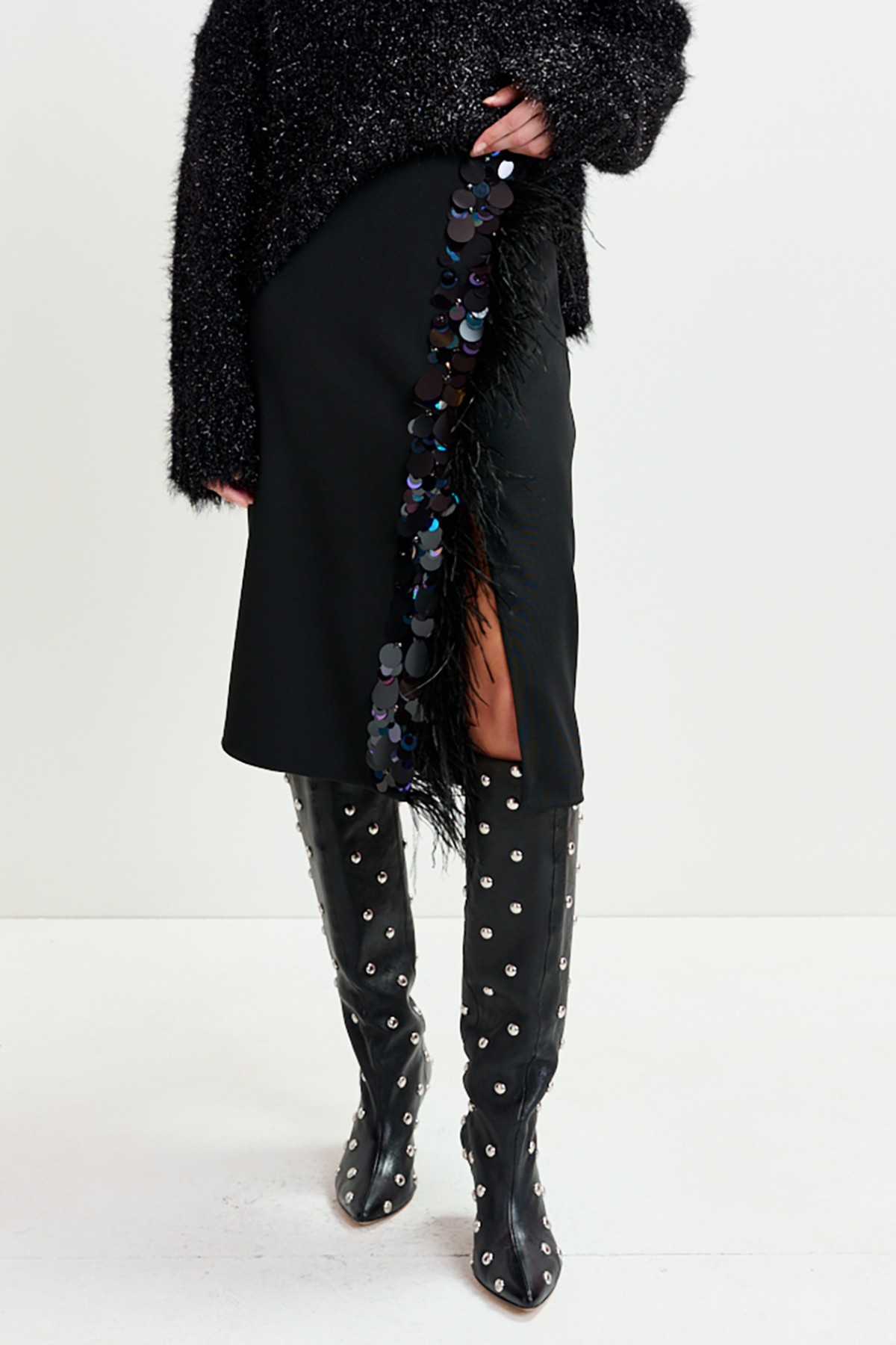 Ivil Embellished Feather Skirt