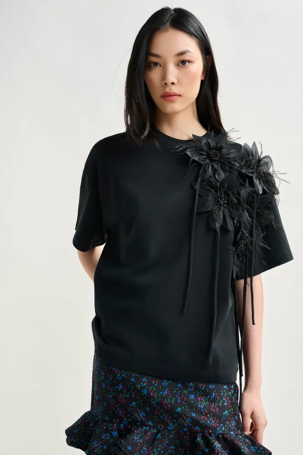 Ibiscus T-Shirt With Flowers