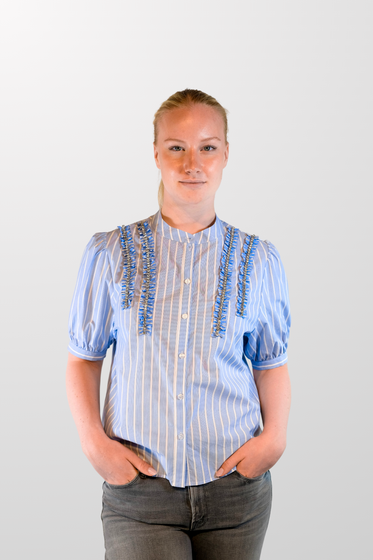 Ifrill Rhinestone Frill Shirt