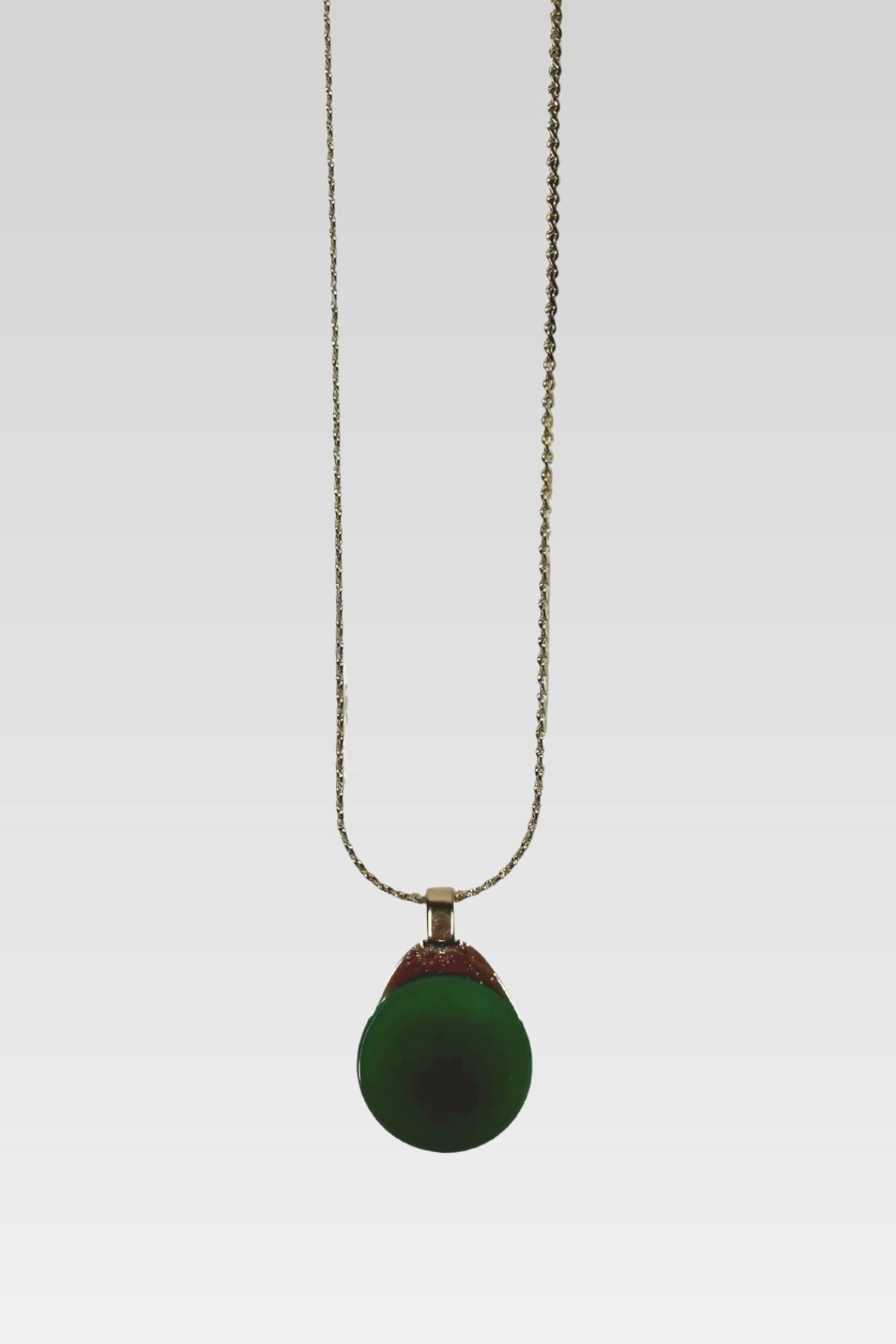 Round Flat Stone Necklace